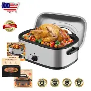 Effortless Cooking: 24 QT Electric Turkey Roasting Pot with Cool-Touch Handles