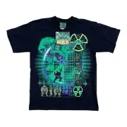 Marvel Incredible Hulk 2003 Youth T Shirt Large 14-16 Black Mega Print Comics