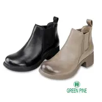 在飛比找momo購物網優惠-【GREEN PINE】寒流必穿輕奢品味絨布短筒粗跟女襪靴(
