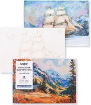 Watercolor Coloring Book, 15 Sheets 140LB Landscape-Themed Watercolor Coloring B