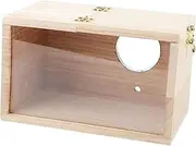 Bird Nesting Box - Wooden Parrot House, Lovebirds Parakeet Nesting | Natural Environment Setup, Aviary Accessory, Cockatiel Finch Mating Home, Natural Wood Nesting Box for Parakeets Lovebirds