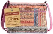 [Maison d' Hermine] 100% Cotton Handbag | Shoulder Bag | Shoulder Bag for the Beach | Shopping | Travel | Hiking | Women with Zip Pockets