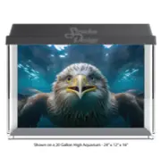 Funny Eagle Bird Swimming Polyester Fish Tank Glass Backdrop Aquarium Background