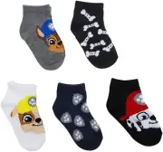 PAW PATROL CHASE & MARSHALL 5-Pack Low Cut Socks Boys Ages 1-3 (Shoe Size 4-8)