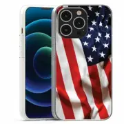 For Apple IPhone 13 Pro Max Mini TPU Case Cover+Glass(USA Flag Waving)