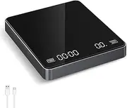 AMIR Digital Coffee Scale with Timer, 3Kg USB Rechargeable Drip Espresso Scale with Auto Tare, Kitchen Scale with HD LED Screen, Pour Over and Drip Coffee Scale 0.1g Precision, Touch Button, g/oz/ml