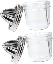2pcs Stainless Steel Manual Citrus Juicer with Jars Versatile Juicer for Fresh Orange and Lemon Juice Home Kitchen Essential