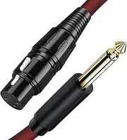 XLR to 1/4 inch Mono Microphone Cable, tunghey PVC Shelled 6.35mm 1/4 inch TS Male to XLR Female Unbalance Interconnect Microphone Audio Cable Adapter for Speaker Mic Guitar Mixer AMP (2m)