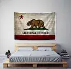 Rustic California Flag Tapestry Fabric Art Print Wall Hanging