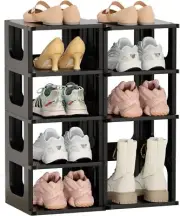 HAIXIN Shoe Shelves for Closet Rack Adjustable Height 10 10 Tier, Black
