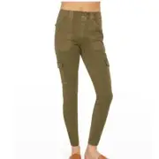 Spanx Olive Green Stretch Twill Ankle Cargo Pull-On Pants Size Small