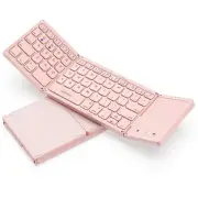 Foldable Bluetooth Keyboard for Travel, Tri-Folding Wireless Rechargeable Mul...