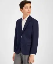 Michael Kors Boys Classic Fit Stretch Suit Jacket Sport Coat Blue Size 20R, NWT