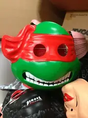 TMNT TEENAGE MUTANT NINJA TURTLES RAPHAEL Halloween Mask NOS VINTAGE mt with tag