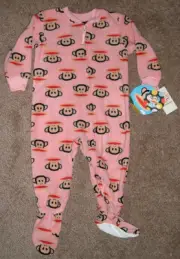 Paul Frank Baby Girls PINK Footed Blanket Sleeper Pajamas 12-18-24M 2T 3T 4T NWT