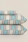 Bed Set Cover Set Sheets & Pillow Single/Double/King Elegant Turquoise stripes