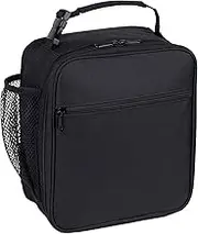 EASTVIO Black Lunch Box for Teens Boys Kids Men Insulated Thermal Tote Cooler Bag for Girls Women- Portable, Lightweight, Durable and Reusable