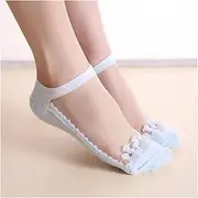 [ESOMAVRIX] 1 Pair Women Socks Breathable Anti-Friction Ultra Thin Socks for Women Transparent Sexy Lace Silk Elastic Socks /1636