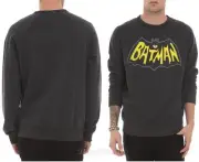 NEW DC Comics Batman Classic Logo Crewneck Sweater Sweatshirt Pullover Top M-L