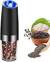Gravi Electric Salt Ginder Pepper Grinder, Automatic Pepper and Salt Mill Grinder Battery-Operated with Adjustable Coarseness, Light, One Hand Operated