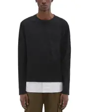 Theory Project Cotton Jersey Long-Sleeve Combo Tee