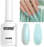 Vishine Pearl Gel Nail Polish,16ml Mermaid Pearlescent Shell Glitter Shimmer Iridescent Nail Gel Polish Soak Off LED UV for Nail Art DIY Manicure Use 00.54Oz