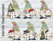 Winter Time Gnomes Collage Sheet Supplies Scrapbooks Junk Journal Card Making