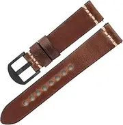 [ALMVIS] Men Luxurious Watchbands 20mm 22mm Oil Wax Leather Watch Bracelet Straps Fit for Panerai Watch Accessories(Brown,22mm)