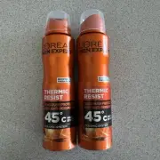 2 New L'Oreal Men Expert Thermic Resist Antiperspirant Spray 150 mL Heat Protect