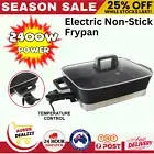 Electric Non-Stick Frypan Non Stick with Glass Lid Cooking Portable