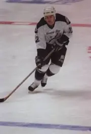 John Cullen Tampa Bay Lightning in action on the ice as he follows- Old Photo 2