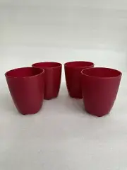Tupperware Set Of 4 Open House Red Floresta 9Oz / 275ml Cup Set