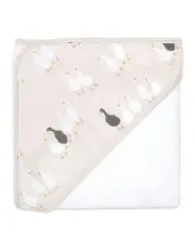 [The Peanutshell] Little Haven Cotton Hooded Goose Soft Bath Towel 76cm in Multi