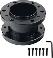 Dewhel 5cm Black Height Aluminium Steering Aluminum Spacer for Aftermarket Steering Wheel Hub Adapter Boss Kit