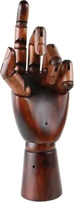 Wooden Hand Model for Artists, Articulated Mannequin Hand Figure, 10.2-Inch Left
