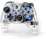 TPARTS Wireless Game Controller for Tesla Model 3/Y/S/X, Multi-Device Crystal Clear Controller with 7-Colors LED Mode Special Programmed and Design For Tesla/Switch/STEAM Deck/PC(1 pc)