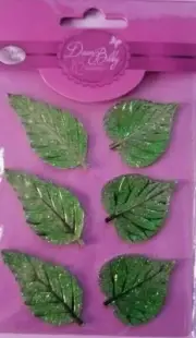 CraftbuddyUS DBG01GLGR Mixed Resin Self Adhesive Leaf Gems LIGHT GREEN DIY,Cards