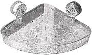 LOGANZ Suction Cup Storage Rack - Clear Bathroom Storage Shelf,Suction Corner Shower Organizer, Shower Organizer for Shampoo, Bathroom Removable Shower Basket, RP1PE0EOO5UJS5KAE