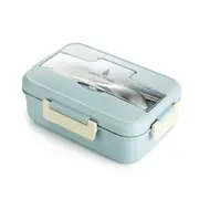 2Pcs Microwave Lunch Box Wheat Straw Dinnerware with Spoon Chopsticks Food Storage Container Children Kids School Office Bento Box