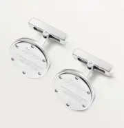 WATER RESISTANT DECOR CUFFLINKS STERLING SILVER, PALLADIUM FINISH