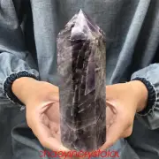 2.2LB Natural dreamy amethyst obelisk quartz crystal point tower healing XA2172