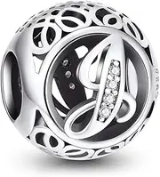 [NINGAN] Letter Alphabet Charm 925 Sterling Silver Charms Fits Pandora, European Bracelets Compatible