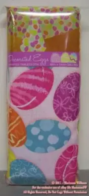 NEW EASTER SPRING TABLECLOTH 60" X 144" OBLONG DECORATIVE EASTER EGG THEME EGGS