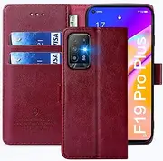 [FMPCUON] Case for OPPO F19 Pro Plus 5G/ A94 5G/ Reno5 Z/A95 5G,High-grade Leather Flip Wallet Phone Case Cover for OPPO F19 Pro Plus 5G/ A94 5G/ Reno5 Z/A95 5G [Card Slots][Kickstand] Red