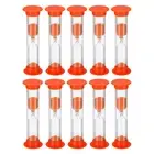 3 Minute Sand Timer, 10Pcs Small Sandy Clock, Count Down Sand Glass Orange