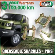 Rear EFS Greaseable Shackles + Pins for Toyota Landcruiser HJ FJ 45 Series