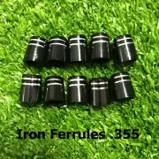 Tip Size .355 Black Golf Ferrules For Taper Tip Iron Wedge With Two Silver Ring