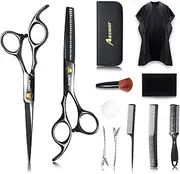 Hair Cutting Scissors Set by Aszwor Hairdressing Shears Kit 12 PCS Professional Haircut Scissors Kit with Hair Cutting Scissors, Thinning Shears, Multi Use Haircut Kit for Home Salon Barber