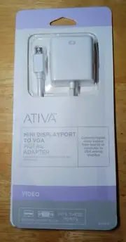 ATIVA Mini DisplayPort to VGA PIGTAIL ADAPTER 529-671 New in Package
