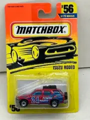1996 MATCHBOX SUPERFAST #56 RED ISUZU RODEO 21 POWER PARTS NEW ON CARD